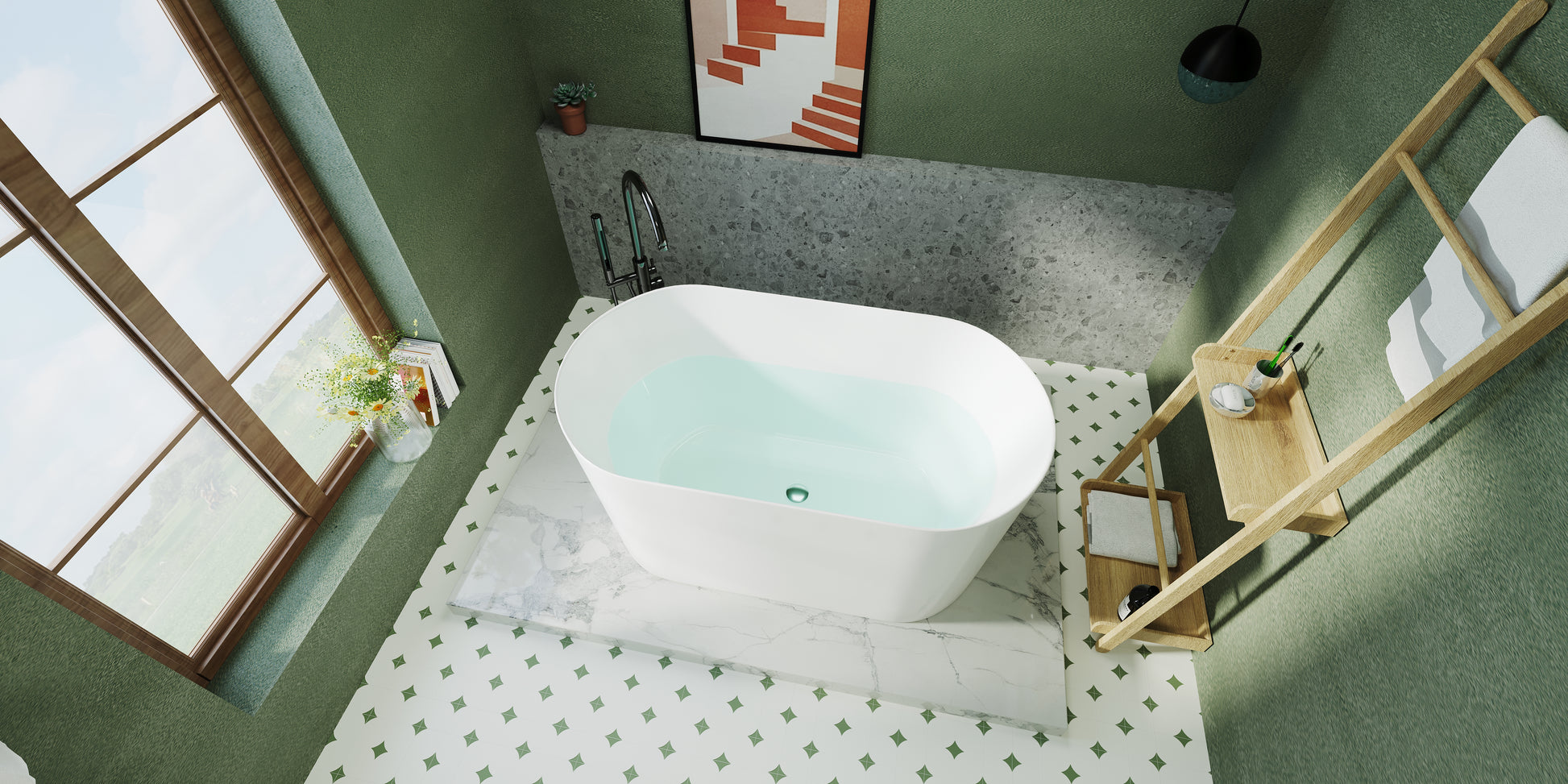 55" Acrylic Freestanding Bathtub, Small Soaking Tub, Glossy White, Toe Tap Chrome Drain, Cupc Certified Gloss White Oval Bathroom Freestanding Tubs Polished Less Than 59 In Contemporary Soaking