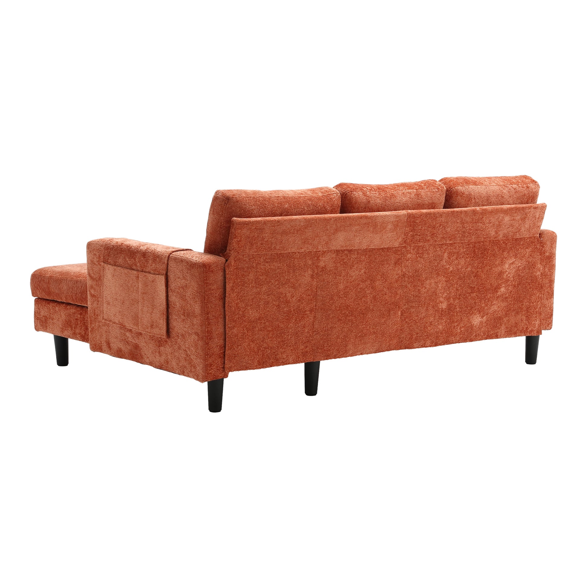 United Sectional Sofa Reversible Sectional Sleeper Sectional Sofa With Storage Chaise Orange Chenille