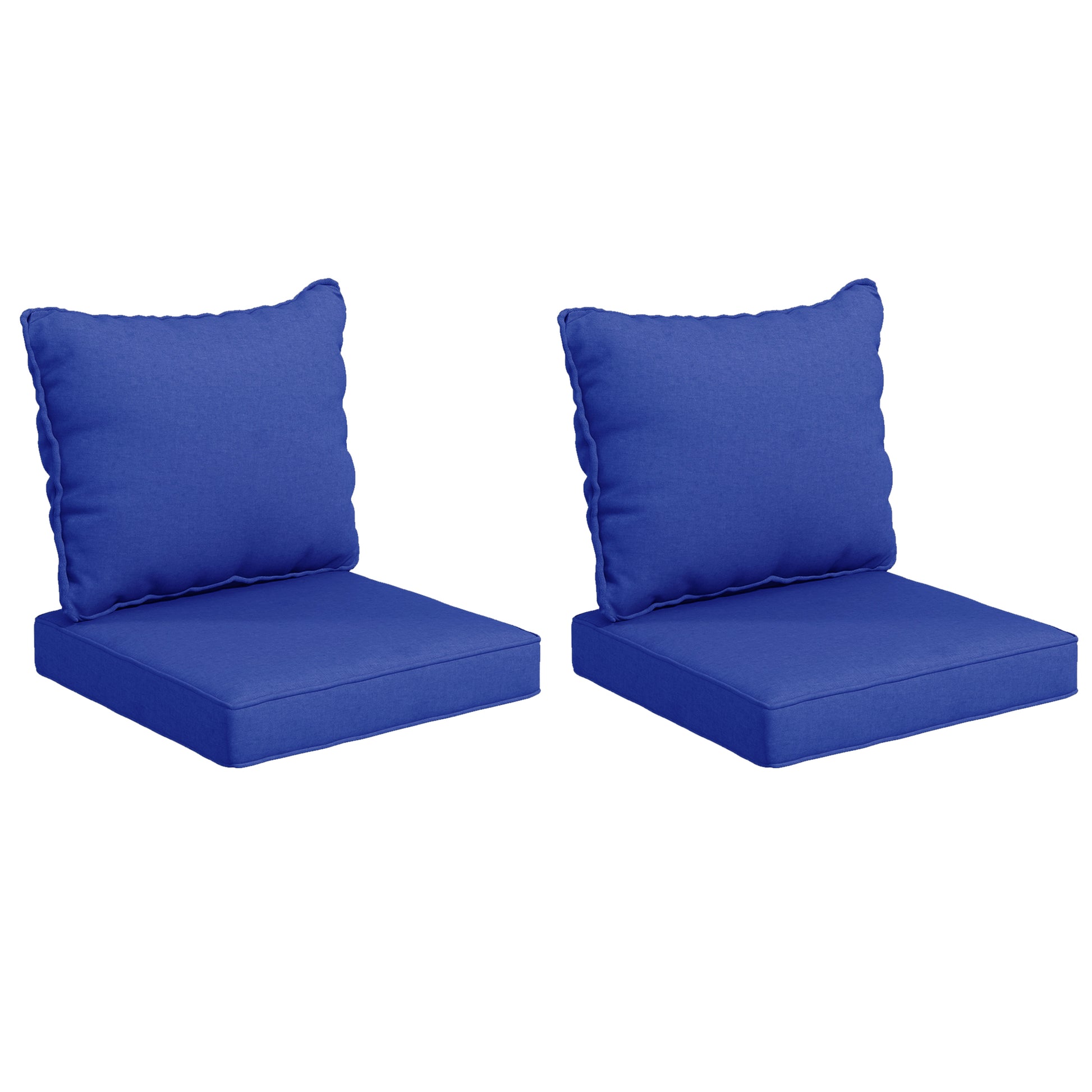 Outsunny 4 Piece Patio Chair Cushion And Back Pillow Set, Seat Replacement Patio, Cushions Set For Outdoor Garden Furniture, Navy Blue Blue Fabric