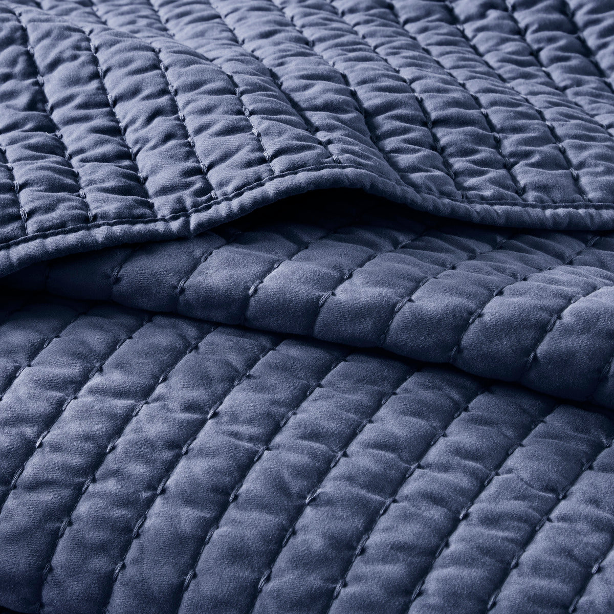3 Piece Quilt Set Navy Full Queen Full Navy Polyester