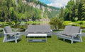 Hips All Weather Outdoor Single Sofa With Cushion, White Grey White Hdpe