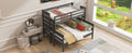 Wood Twin Xl Over Queen Bunk Bed With Ladder, Gray Twin Xl Box Spring Not Required Gray Wood Bedroom Bunk Solid Wood Mdf