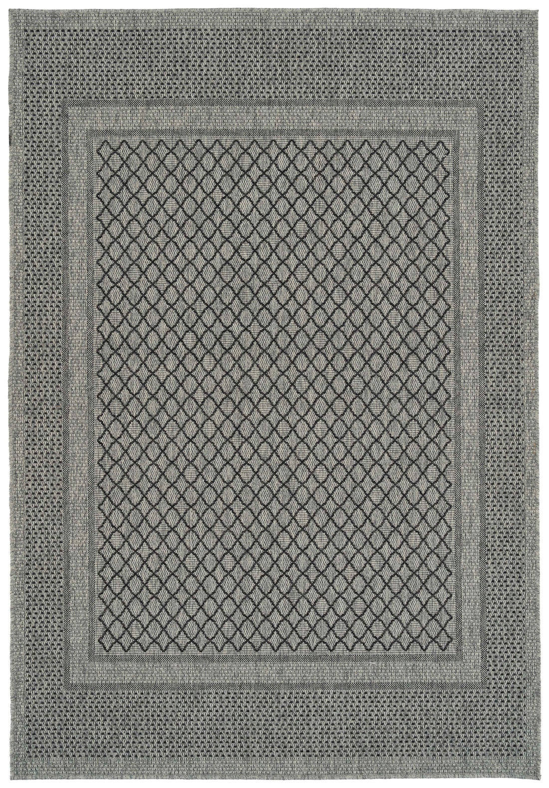 Modern, Transitional, Geometric, Southwestern, Textured High Low Cut & Loop 4' X 6' Rectangle Area Rug Charcoal Polypropylene