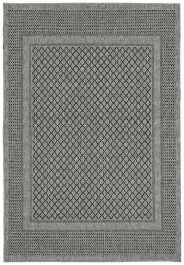 Modern, Transitional, Geometric, Southwestern, Textured High Low Cut & Loop 5'3" X 7'6" Rectangle Area Rug Charcoal Polypropylene