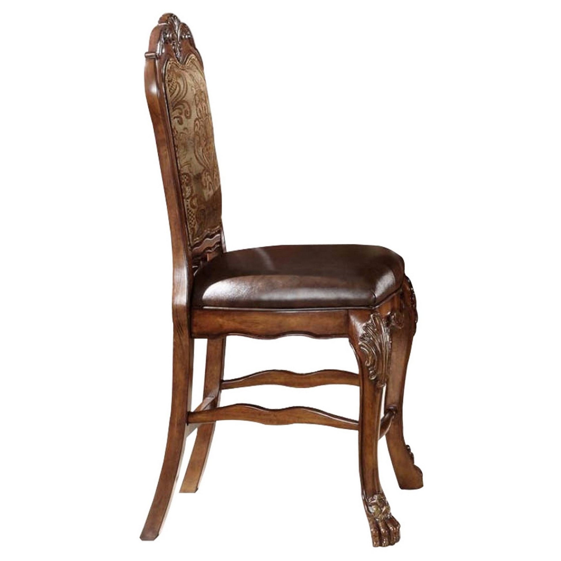 Wooden Counter Height Chaircherry Oak Brown, Set Of 2 Brown Wood