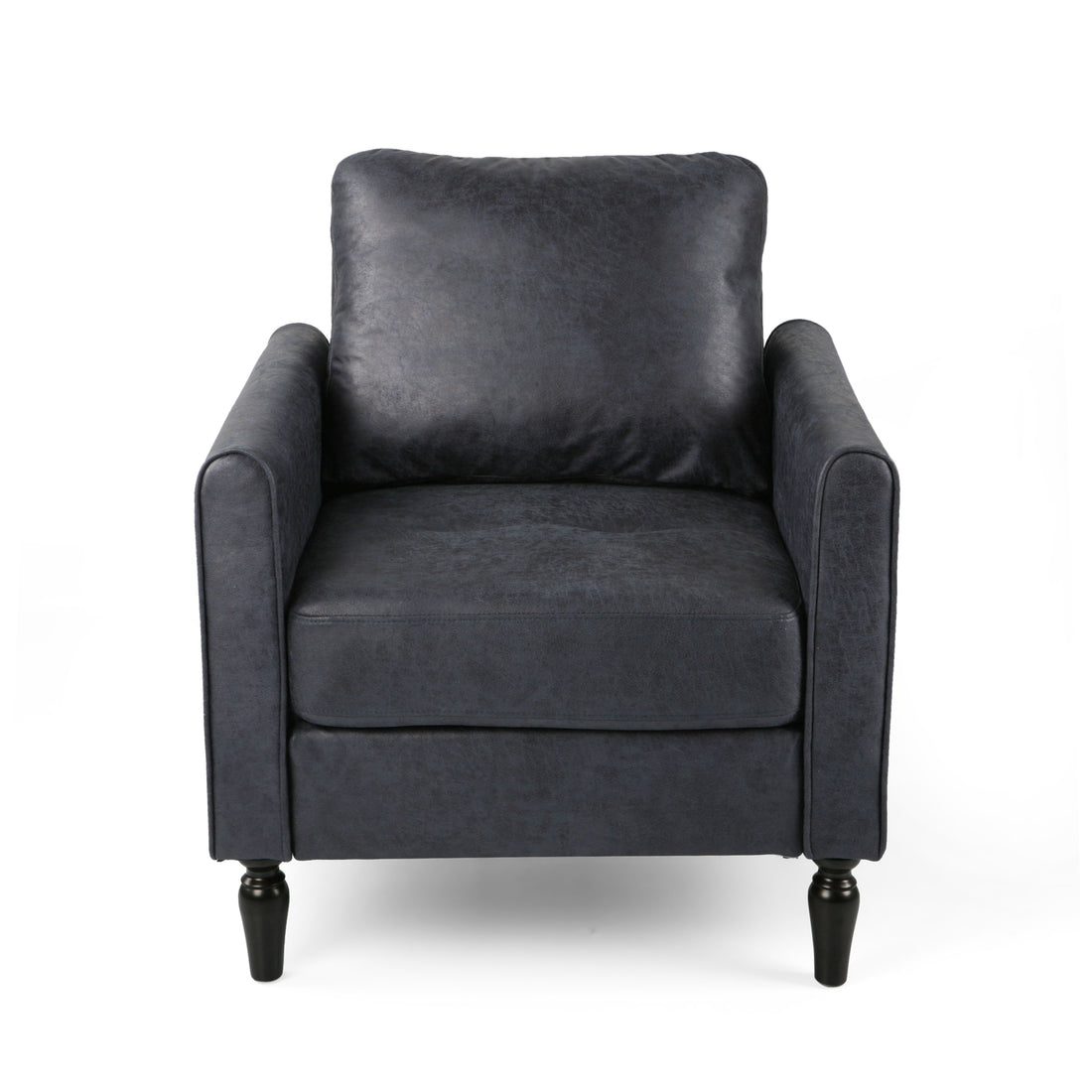 Chair Navy Blue Microfiber 1 Seat