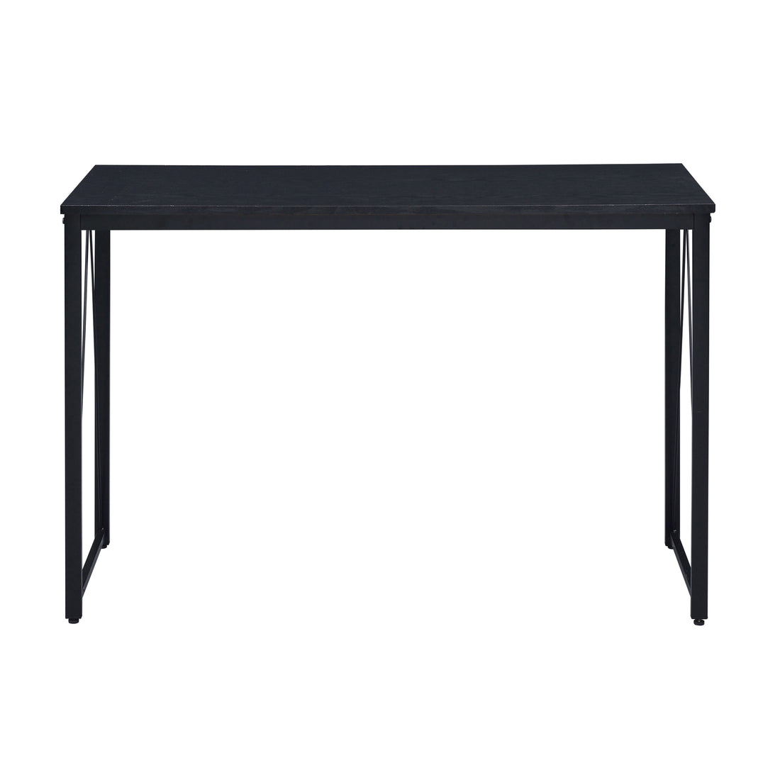 Black 47.5" Writing Desk With Metal Sled Base Black Writting Desk Office Industrial,Rustic Rectangular Wood Metal Sled