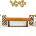 Cameron Tan Leather Bench Brown,Tan Brown Genuine Leather Brown Mid Century Modern Foam Genuine Leather,Solid Wood