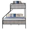 Gunmetal Twin Xl Queen Bunk Bed With Built In Ladder Gunmetal White Metal