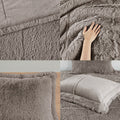 Shaggy Long Fur Comforter Mini Set Twin Grey Polyester