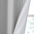 Basketweave Room Darkening Curtain Panel Pair 2 Pcs Window Panels Grey Polyester