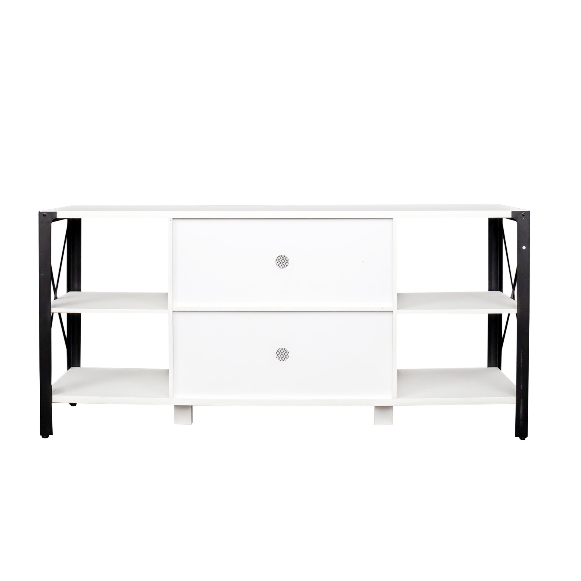 Tv Stands For Living Room, Industrial Tv Stand For Bedroom Furniture, Farmhouse Tv Stand 80 Inch Television Standmodern Horizontal Wood And Metal Open Bookshelf White 70 79 Inches Particle Board Mdf