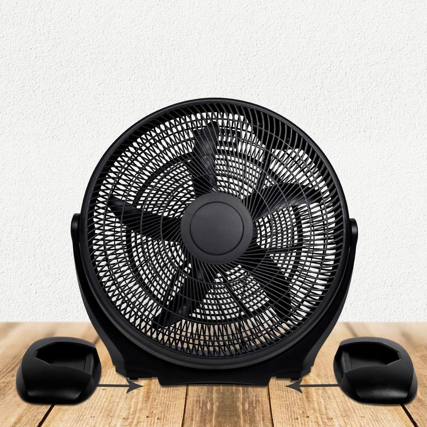 18 Inch 3 Speed Plastic Floor Fans Quiet For Home Commercial, Residential, And Greenhouse Use, Outdoor Indoor, Black Black Plastic