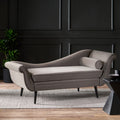 Chaise Lounge Taupe Velvet 2 Seat