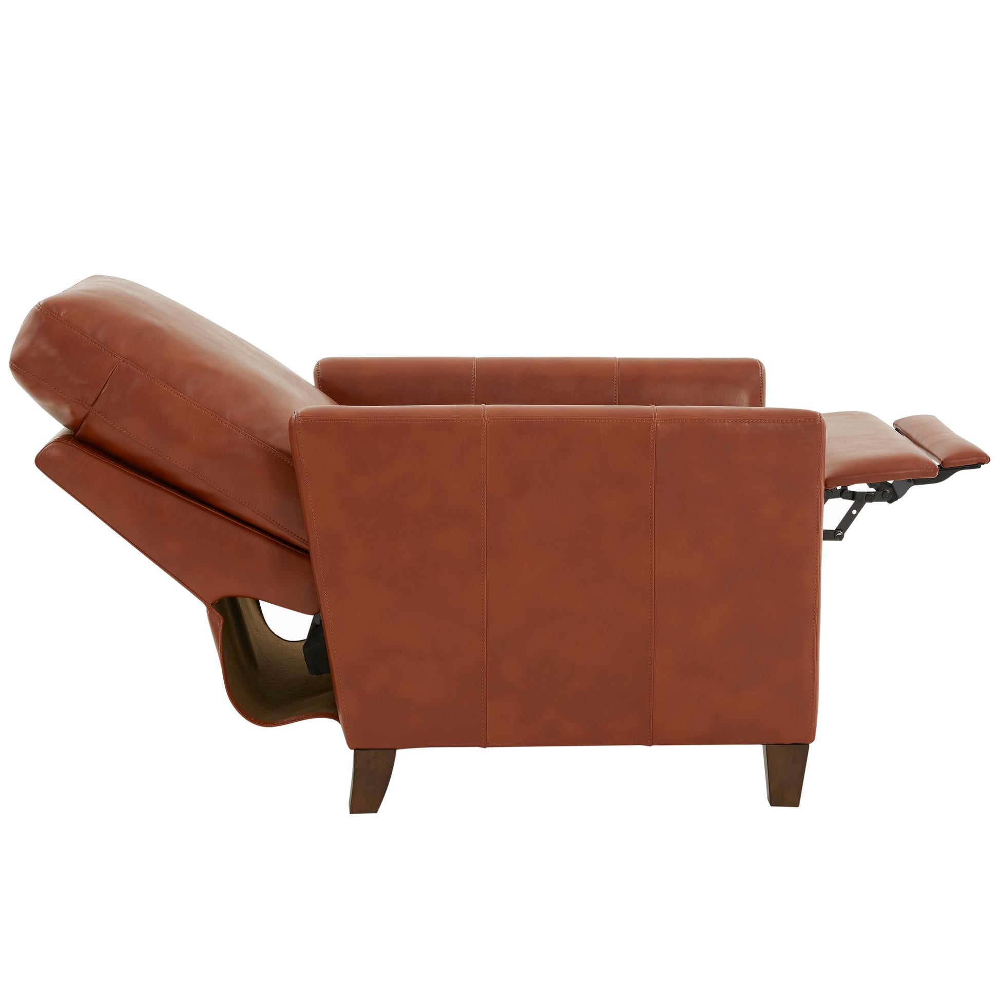Pablo Caramel Faux Leather Modern Recliner Caramel Foam Faux Leather