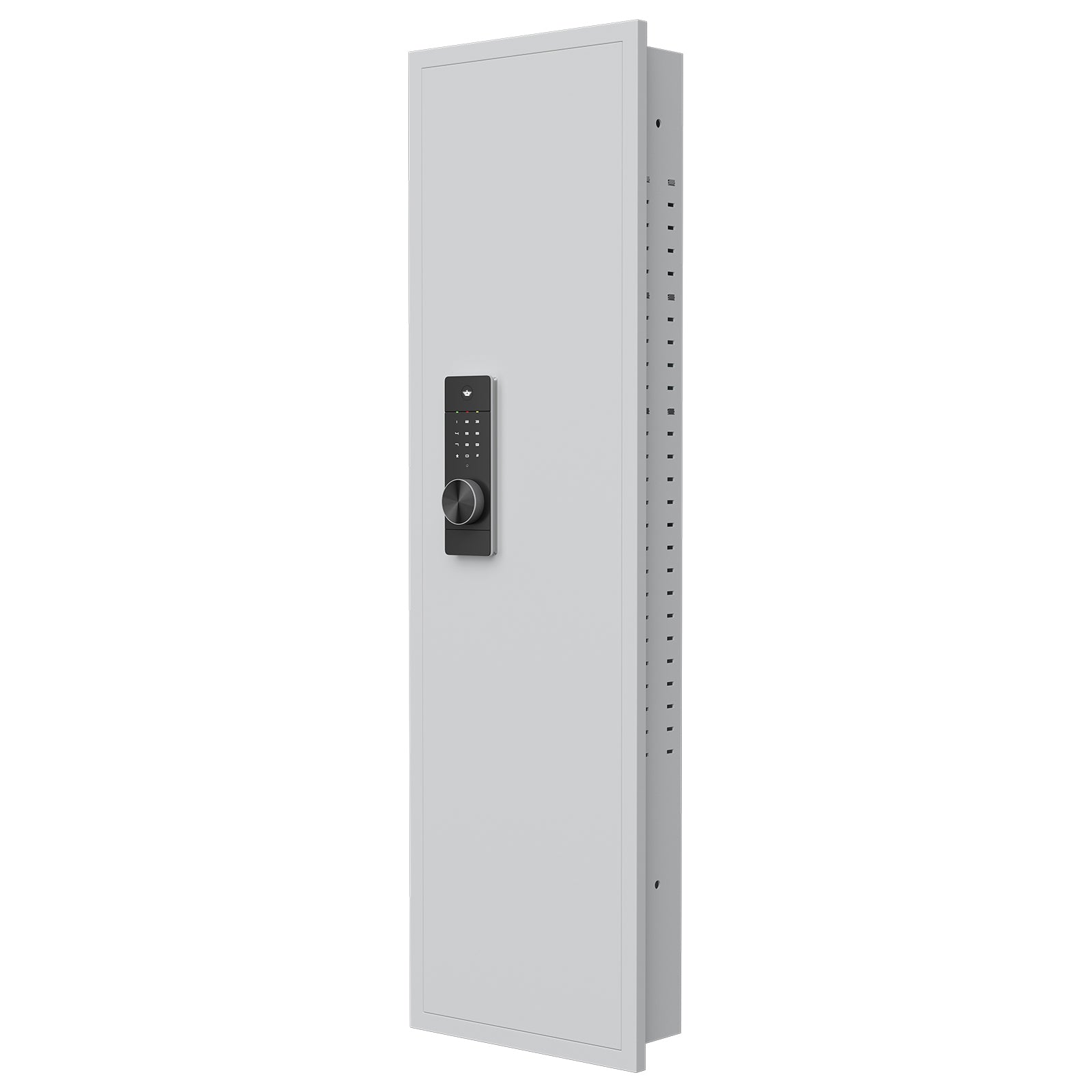 53" Passwod Touch Panel In Wall Safe,Hidden Wall Safe For Rifles With Adjustable Shelves,Assembled Storage Multifunctional Wall Safe For Firearm And Valuables White Digital White Steel