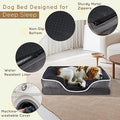 24'' Orthopedic Dog Bed For Small Dog, Memory Foam Dog Bed, Egg Crate Foam Dog Couch Bed With Washable Removable Cover, Grey Grey Faux Fur