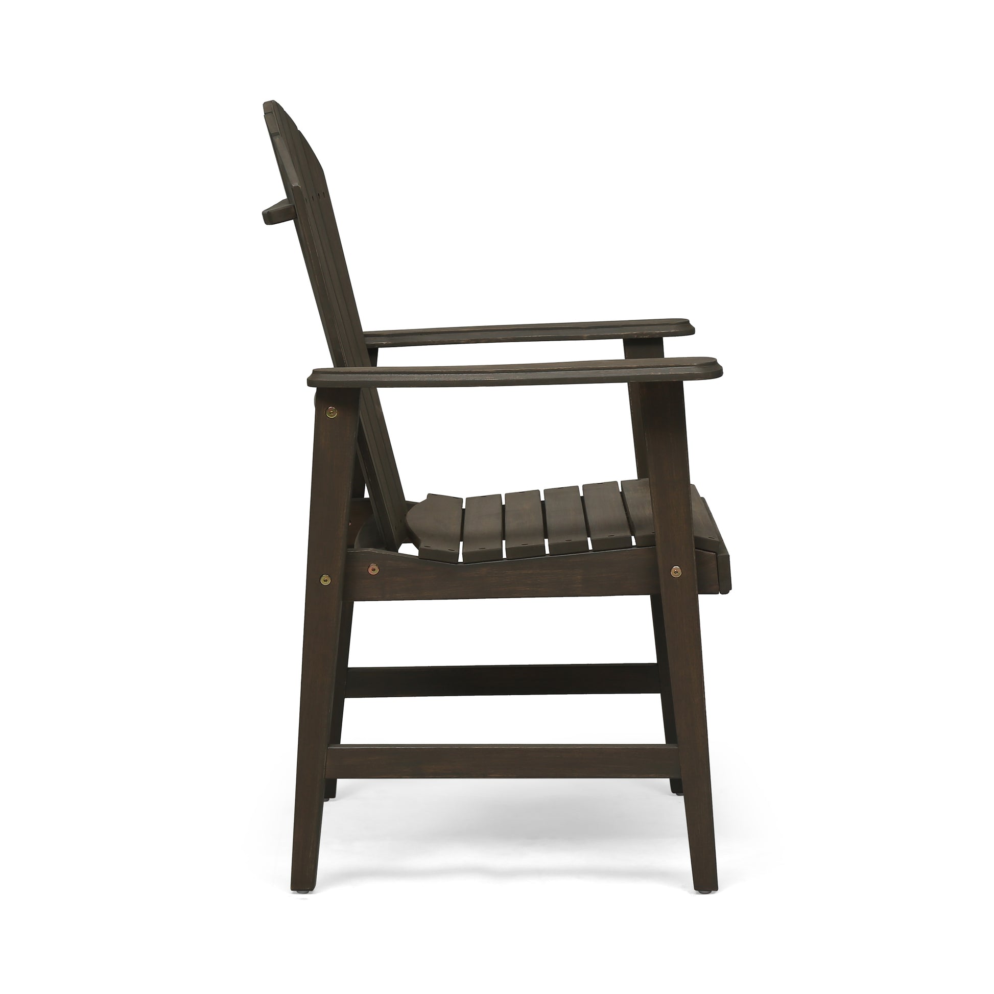 Outdoor Weather Resistant Acacia Wood Adirondack Dining Chairs Set Of 2 , Grey Finish Grey Acacia Wood