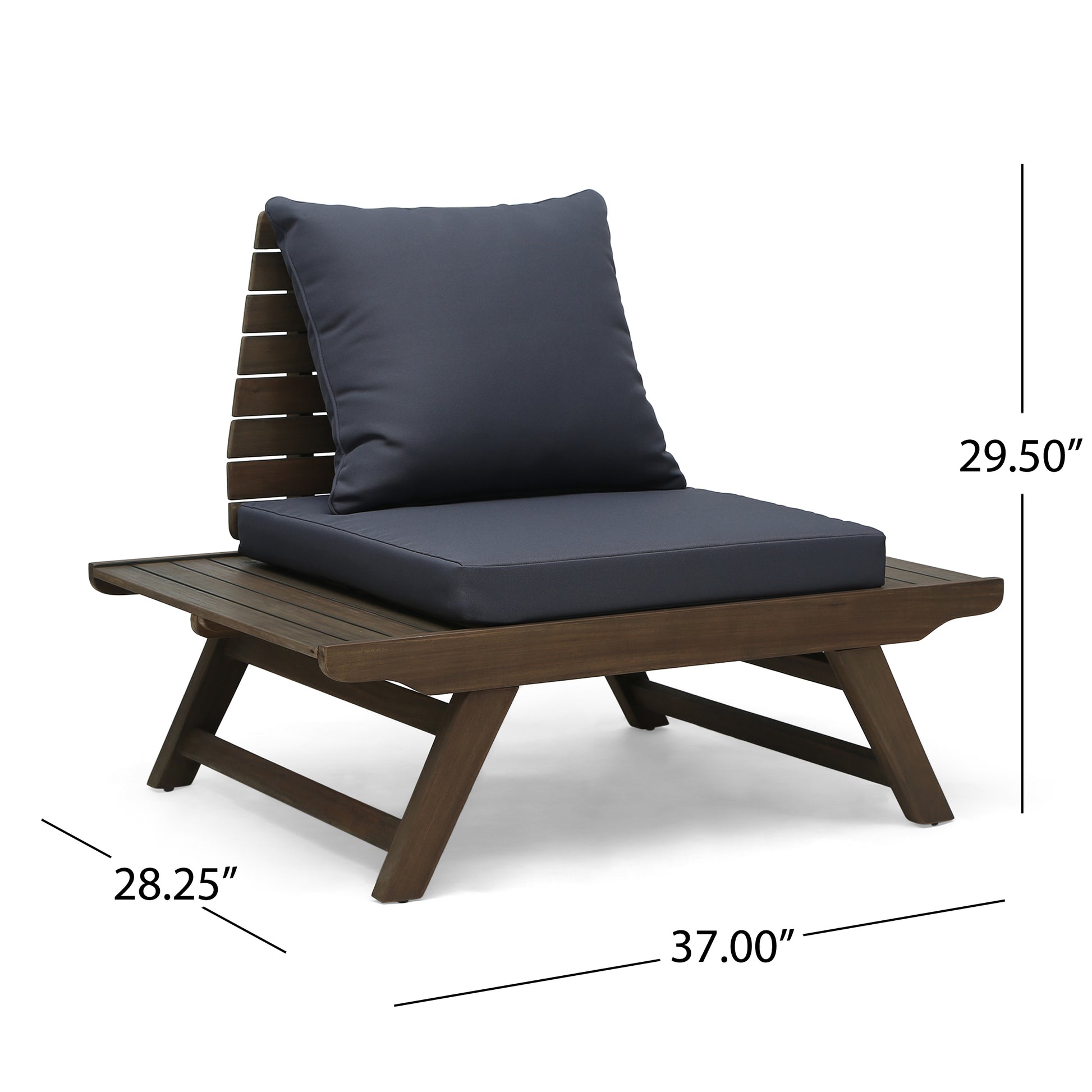 Sedona Club Chair Dark Grey Wood