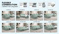 104.32*66.92 Modular Sectional Sofa Sleeper Couch, Sectional Sofa With Chaise And Ottoman, Convertible U Shaped Modular Sofa Set. Compressed Spon, Light Green Combo A 2B 2D Light Green Primary Living Space Soft Minimalist,Modern Foam Spring 5 Seat