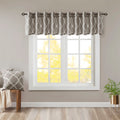 Fretwork Print Grommet Top Window Valance Grey White 50X18