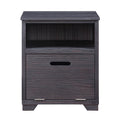 Antique Black End Table With Drop Down Door Antique Black Wood