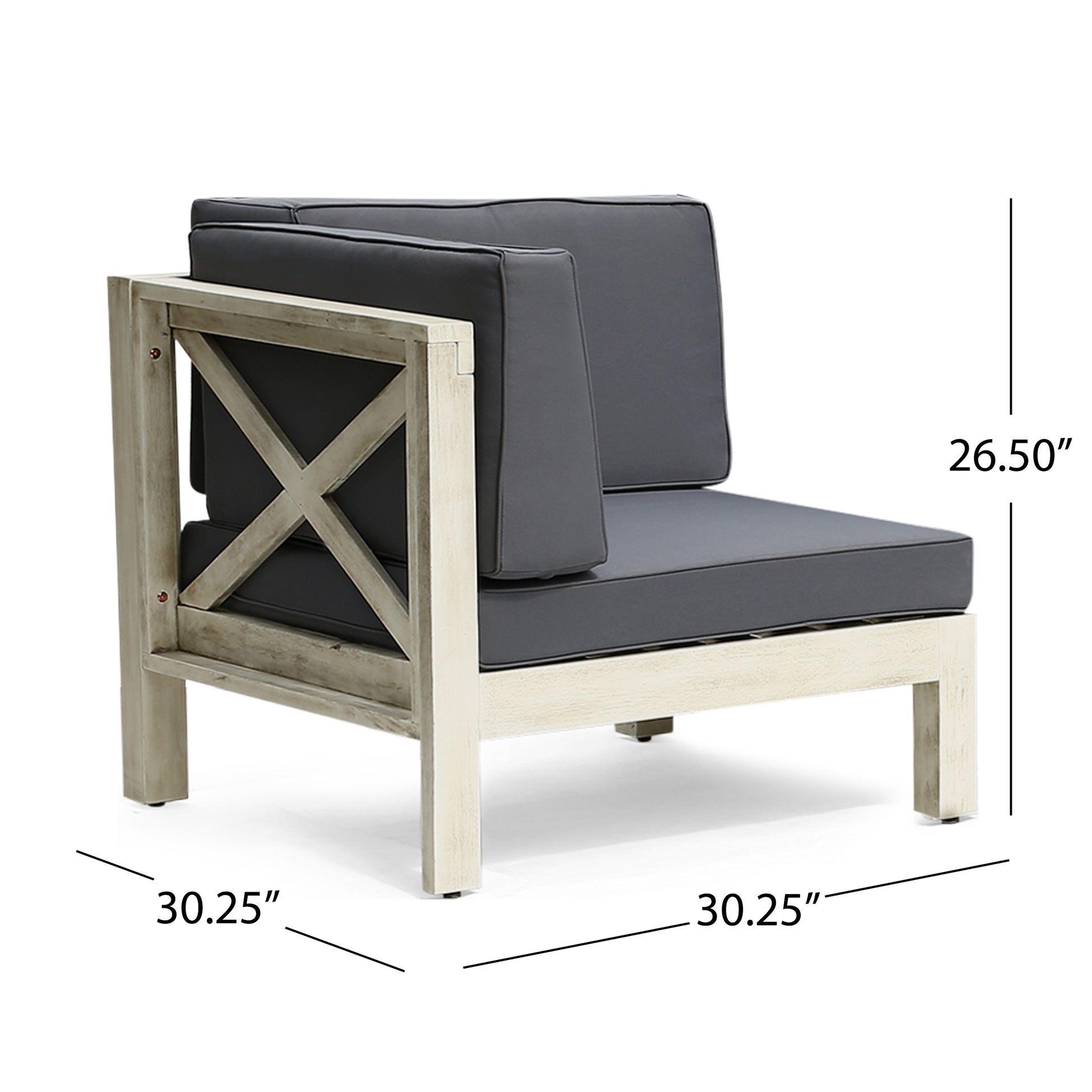 Brava X Back Seat, Light Grey Dark Grey Acacia Wood