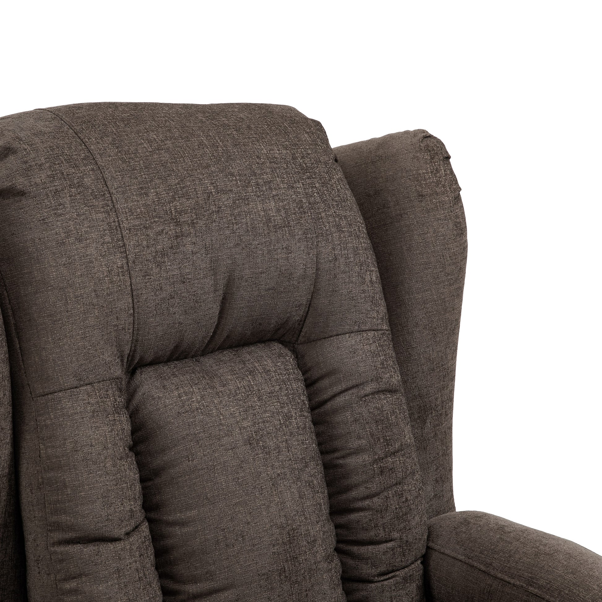 Massage Recliner Brown Fabric