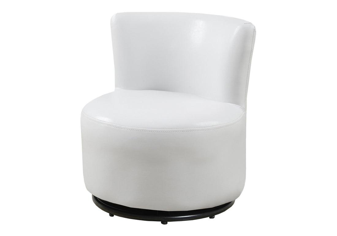 Juvenile Chair, Accent, Kids, Swivel, Upholstered, White Leather Look, Contemporary, Modern White Foam Faux Leather