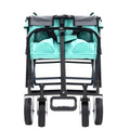 Minimeetall Strap Collapsible Foldable Wagon Cart With Strapping System, Beach Wagonutility Cartutility Wagon Grocery Cart For Camping Shopping Sports Gardeing Fishing Supports 225Lbs Green Green
