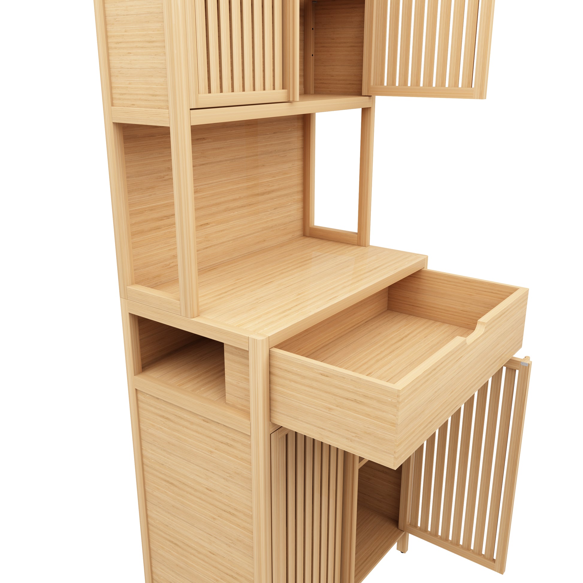 Bamboo Tea Cabinet 1 2 Drawers Natural Bamboo
