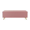 4 Pieces Bedroom Sets Queen Size Upholstered Bed Frame With Modern Corduroy Storage Ottoman And Nightstands,Pink Queen Pink 4 Piece Set Wood