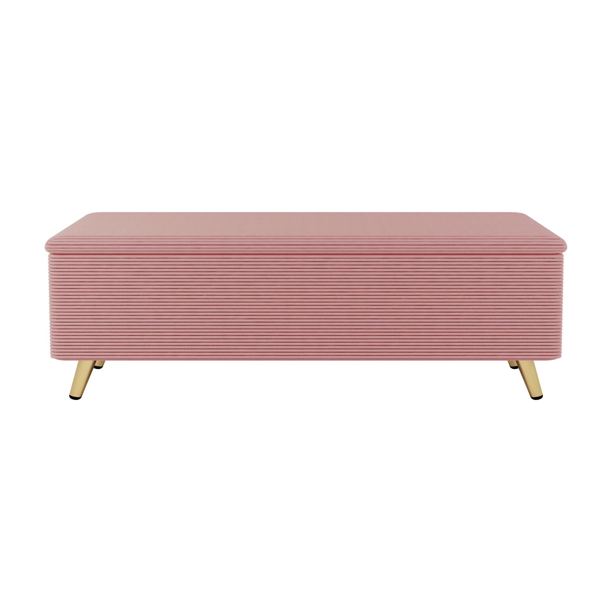 4 Pieces Bedroom Sets Queen Size Upholstered Bed Frame With Modern Corduroy Storage Ottoman And Nightstands,Pink Queen Pink 4 Piece Set Wood