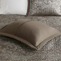 5 Piece Jacquard Bedspread Set With Throw Pillows Blue Brown King King Blue Brown Cotton