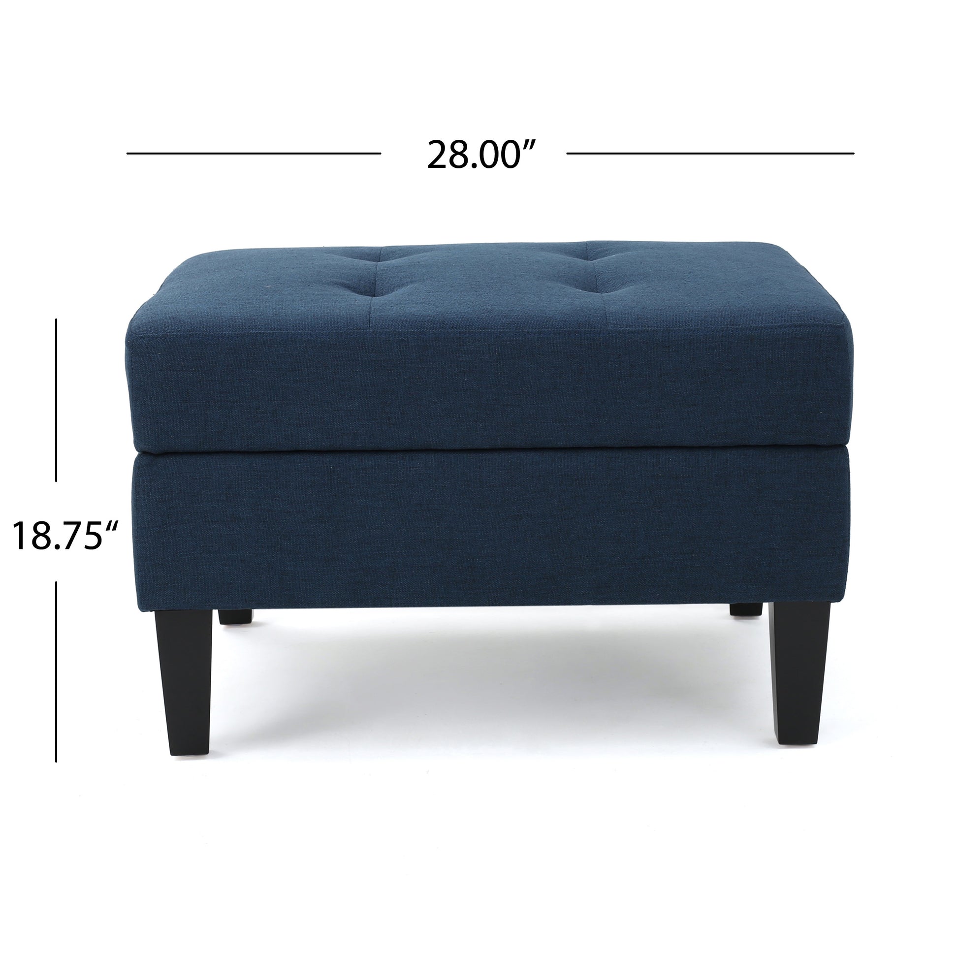 Storage Ottoman Navy Blue Fabric