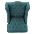 Upholstered Wingback Chair Teal Fabric