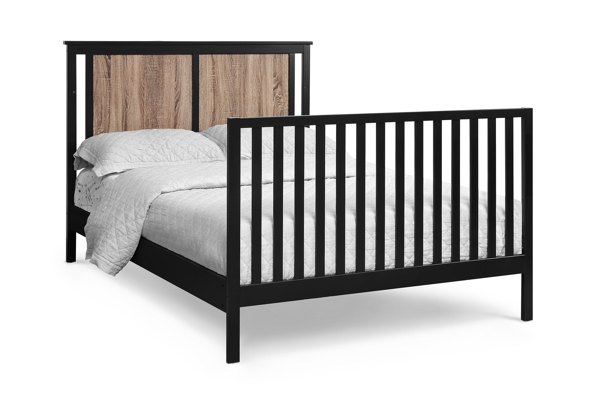 Connelly 4 In 1 Convertible Crib Black Vintage Walnut Black Brown Wood