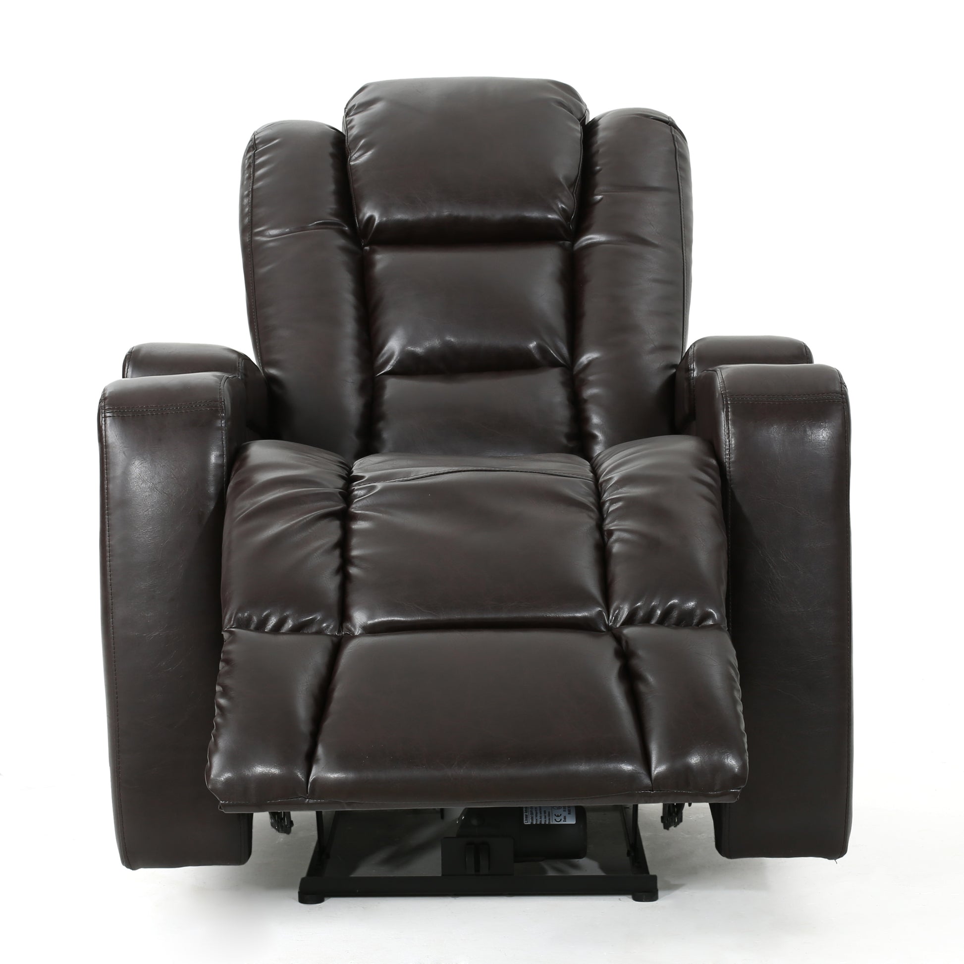 33" Wide Power Standard Recliner Chair With Arm Storage With Usb Brown Pu