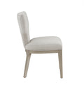 Kasa Linen & Champagne Finish Side Chair Set Of 2 Light Gray Linen,Synthetic Wood