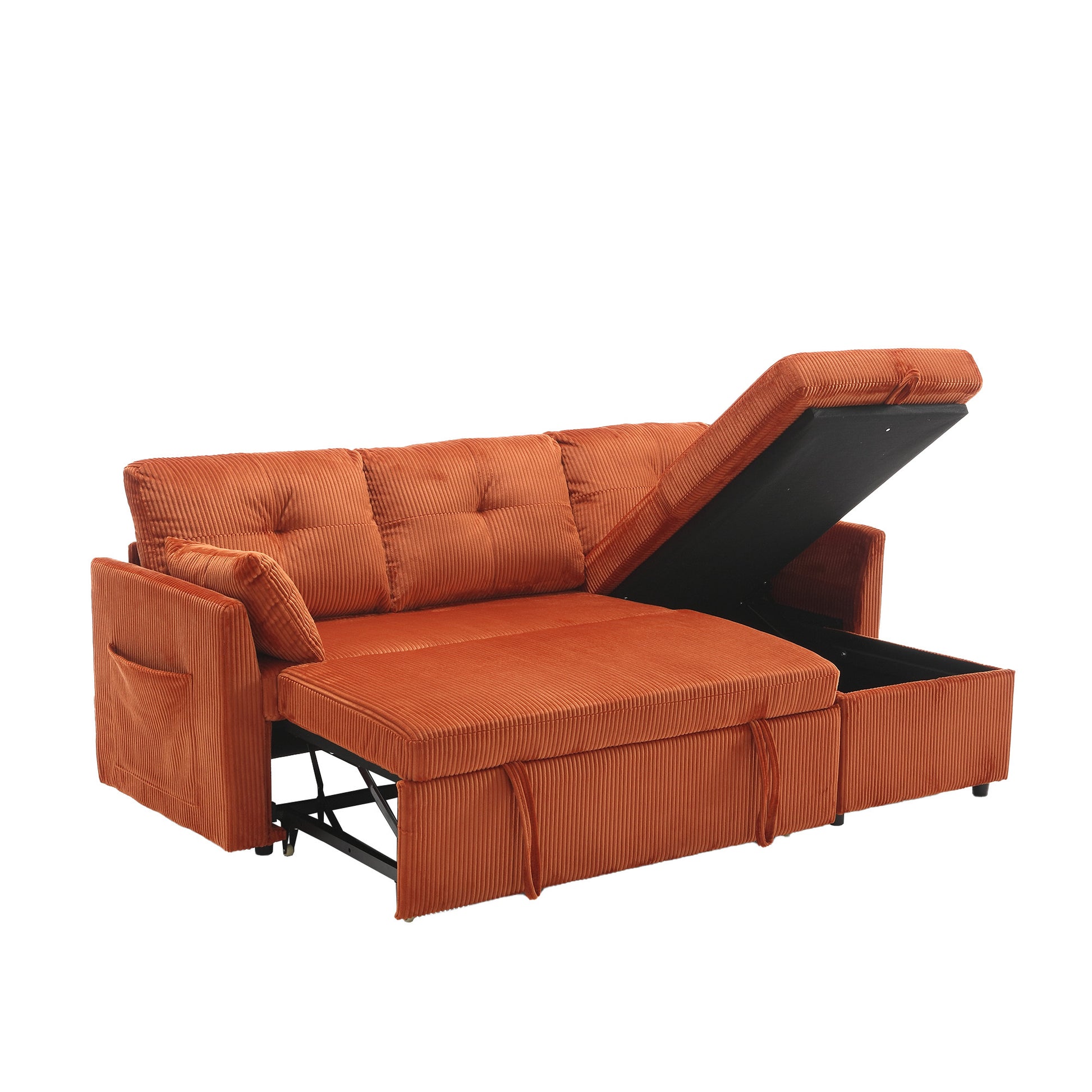 United Modular Sectional Sofa L Shaped Modular Couch With Reversible Chaise Modular Sofa Sectional Couch With Storage Seats Orange Velvet 3 Seat