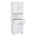 Tall Bathroom Cabinet With Laundry Basket, Large Storage Space Tilt Out Laundry Hamper And Upper Storage Cabinet, White White Mdf