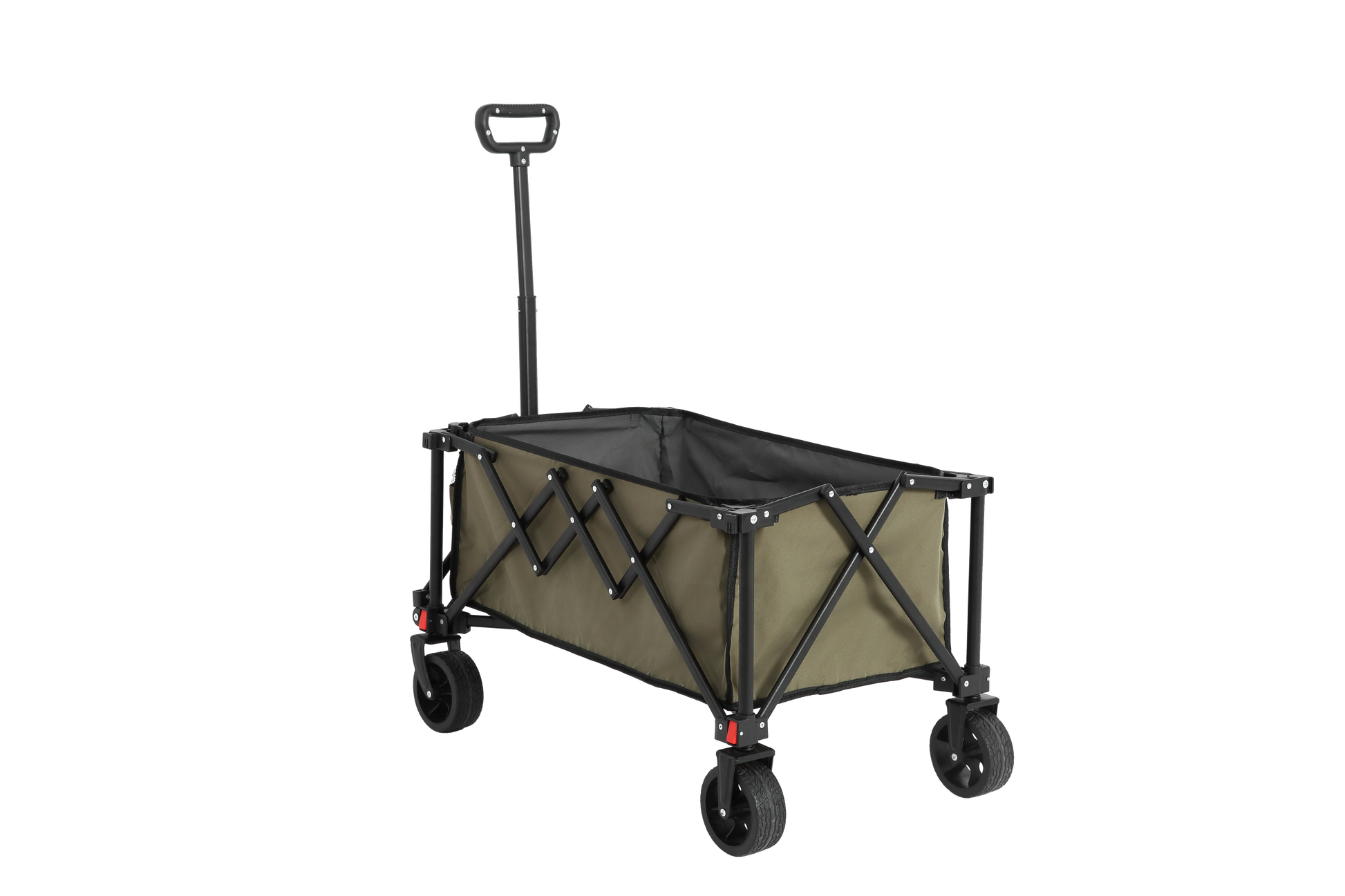 Folding Wagon Carts,Folding Wagon Cart With All Terrain Wheels,Heavy Duty Garden Carts With Adjustable Handle,Outdoor Utility Wagon For Camping Shopping Sports Fishing Army Green Army Green Steel