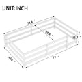 Twin Size Floor Bed, Montessori Floor Bed With Fence, Kids Montessori Bed Twin Size, Wood Montessori Floor Bed For Kids, Girls, Boys White White Wood Metal