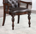 Traditional Set Of 2Pcs Arm Chairs Brown Cherry Solid Wood Espressotufted Formal Dining Room Brown Brown Dining Room Luxury,Traditional,Vintage Dining Chairs Rubberwood Set Of 2 Solid Wood