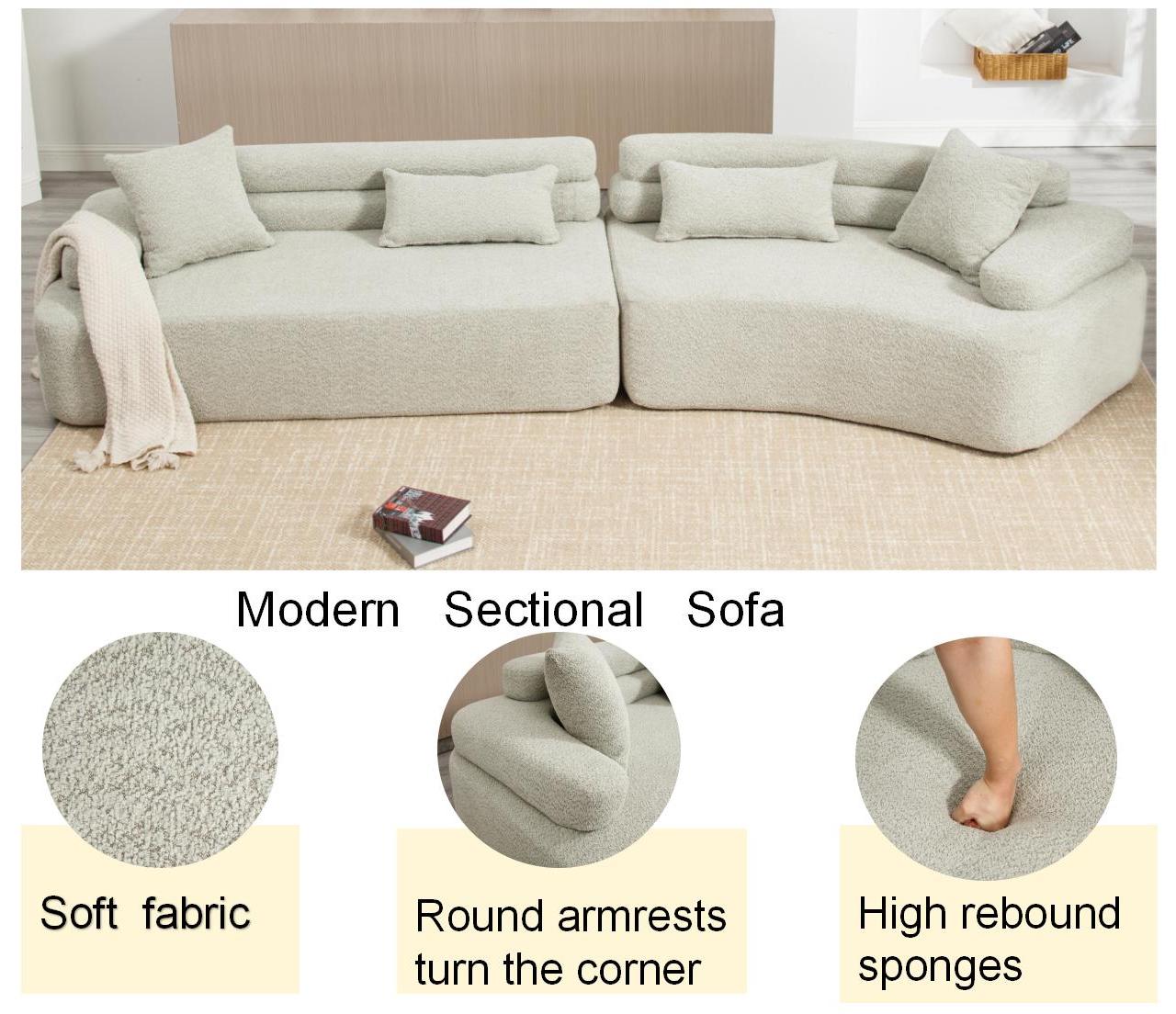 Unique Modeling Design,Upholstered Indoor Furniture,Foam Filled Sleeper Sofa Bed For Living Room,Bedroom,3 Colors Green Primary Living Space Modern Foam Polyester 4 Seat