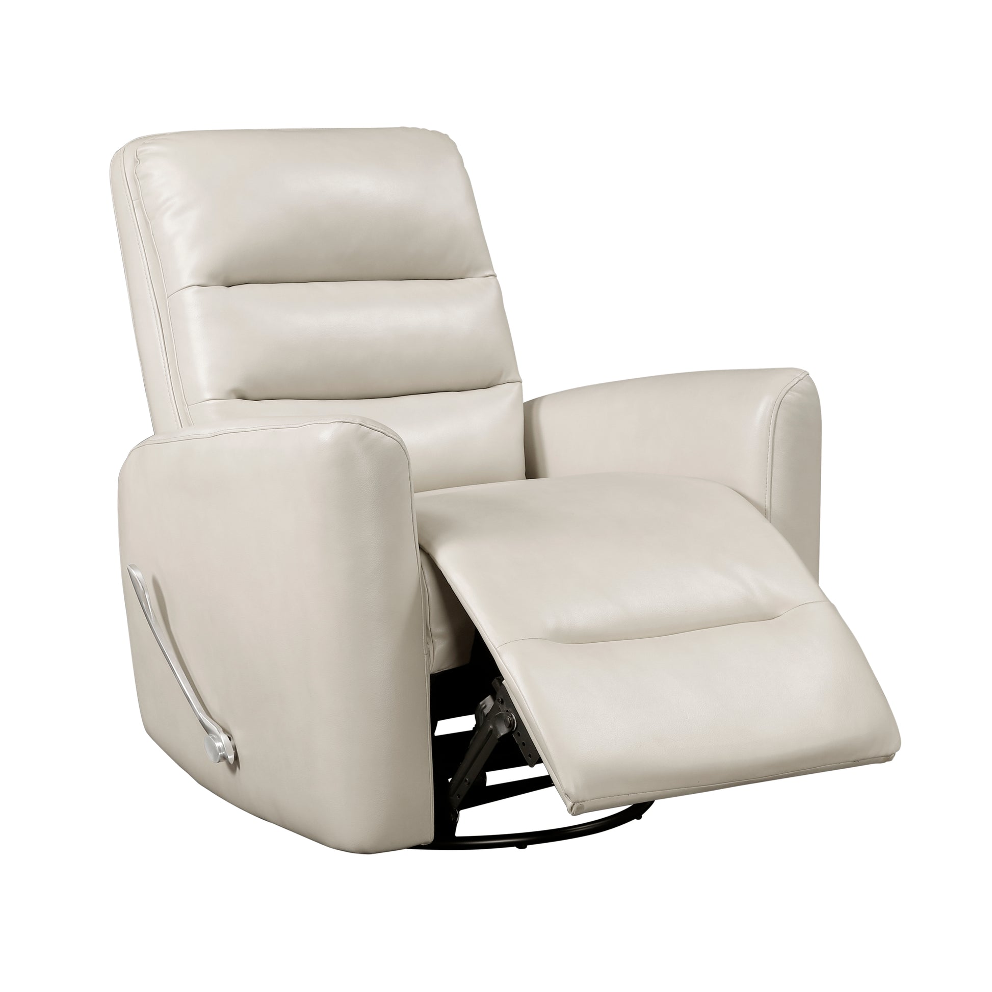 Glider Reclining Chair Swivel Motion Beigefaux Leather Upholstery Luxury Living Room Furniture, Movie Chair Beige Faux Leather Wood Primary Living Space Plywood,Solid Wood