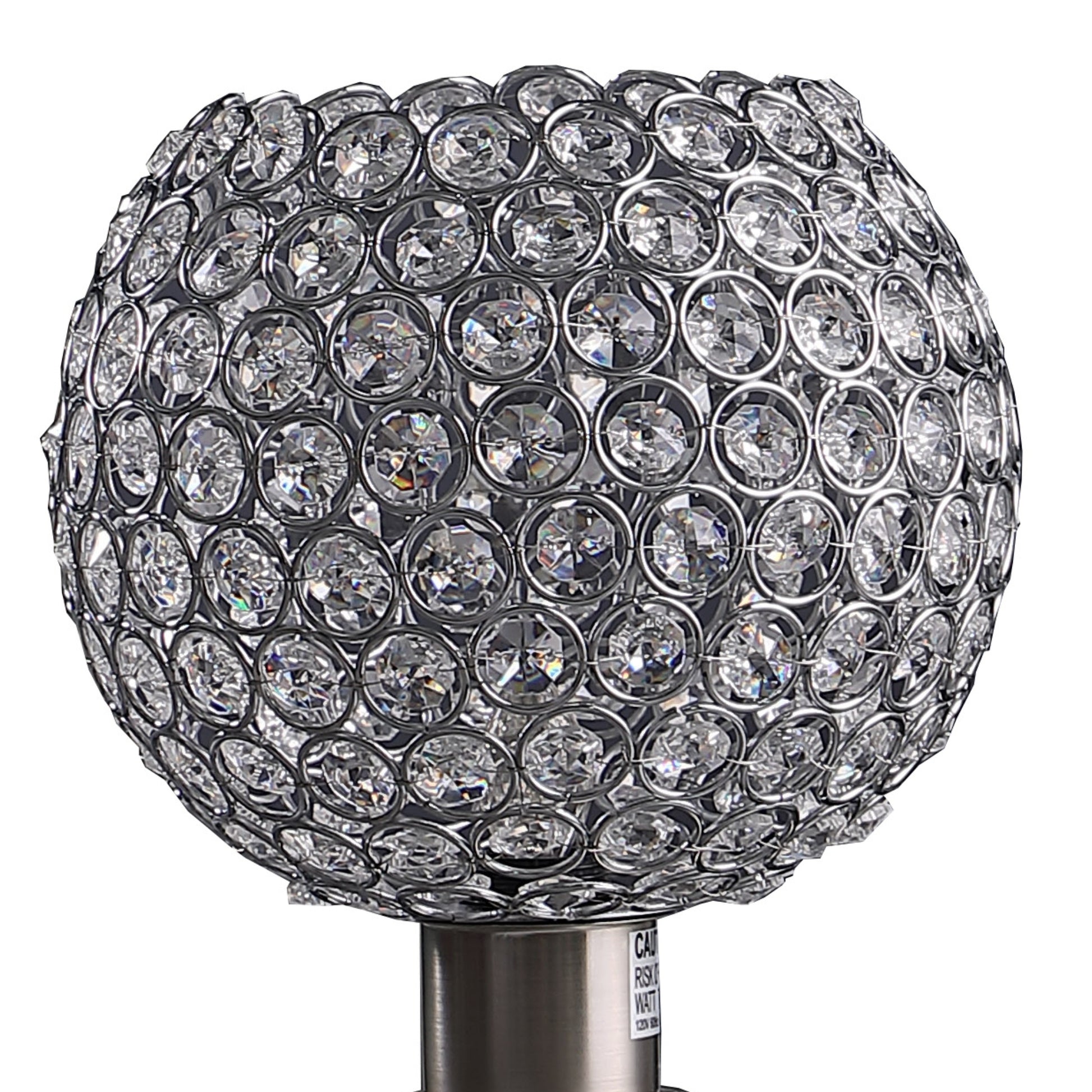 11.5" Crystal Inspired Sequin Elise Up Light Brush Silver Table Lamp Multicolor Metal