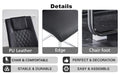 Table And Chair Set.Modern Dining Table, Tempered Glass Countertop With Artistic Mdf Legs.Paried With 4 Comfortable Chairs With Pu Seats And Metal Legs. Suitable For Various Decoration Styles. Black,Transparent Seats 4 Mdf Glass