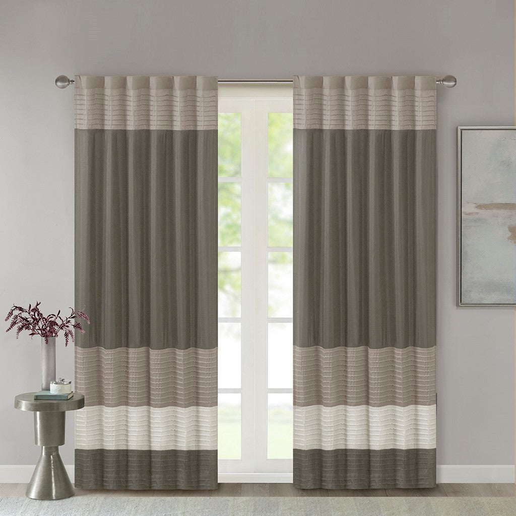 Polyoni Pintuck Curtain Panel Only 1 Pc Panel Multicolor Polyester