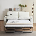 73.63*27.95 Pull Out Sofa Bed, Chenille Material, Pull Out Queen Sofa Bed With Memory Foam Mattress, For Living Room, Bedroom, Office, Apartment, White White Minimalist Chenille,Metal & Wood